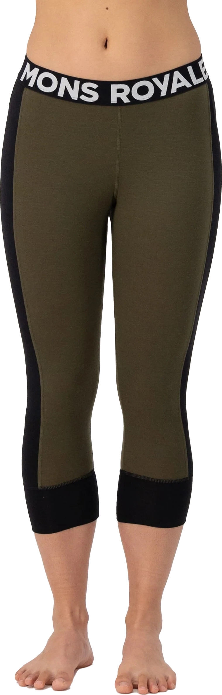 Mons Royale Women’s Cascade Merino Flex 200 3/4 Legging Dark Olive