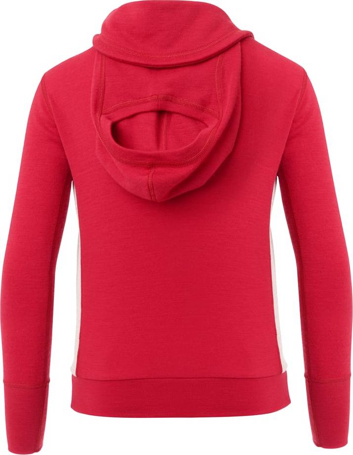 Aclima Warmwool Hood Sweater Children Jester Red/Beige Melange Aclima