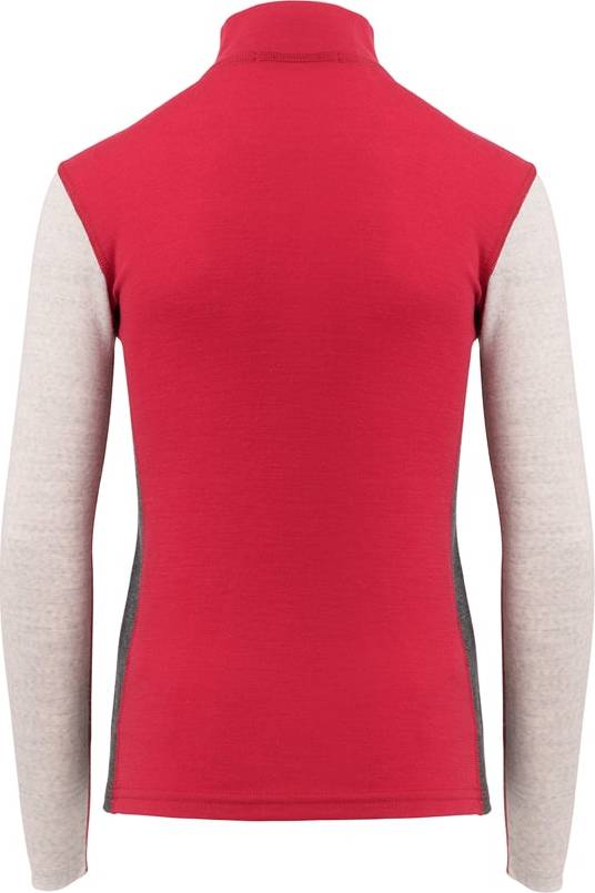 Aclima WarmWool Mock Neck Junior Jester Red/Beige Melange/Marengo Aclima