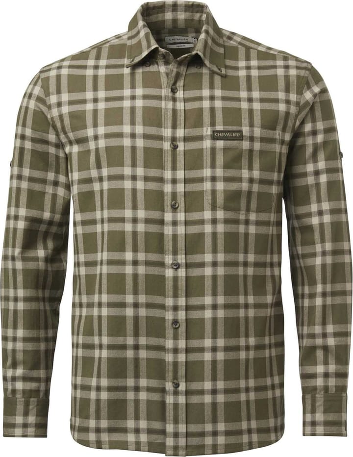 Chevalier Men's Teal Light Flannel Shirt Olive Green Checked Chevalier