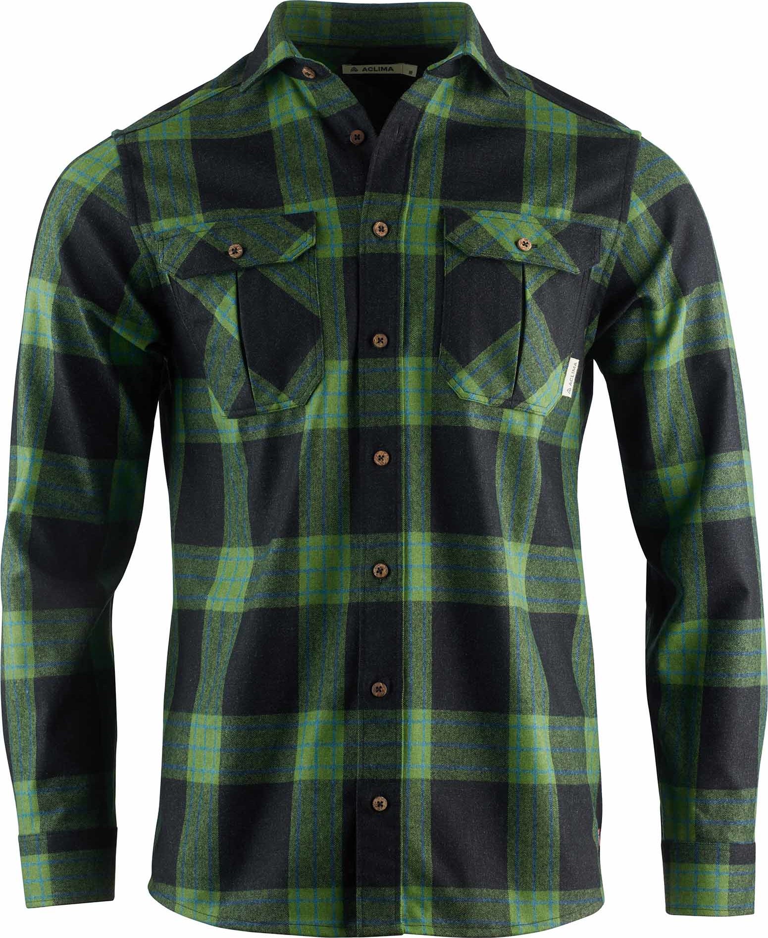 Aclima Men’s ReBorn Woolshirt Check Dark Grey/Green