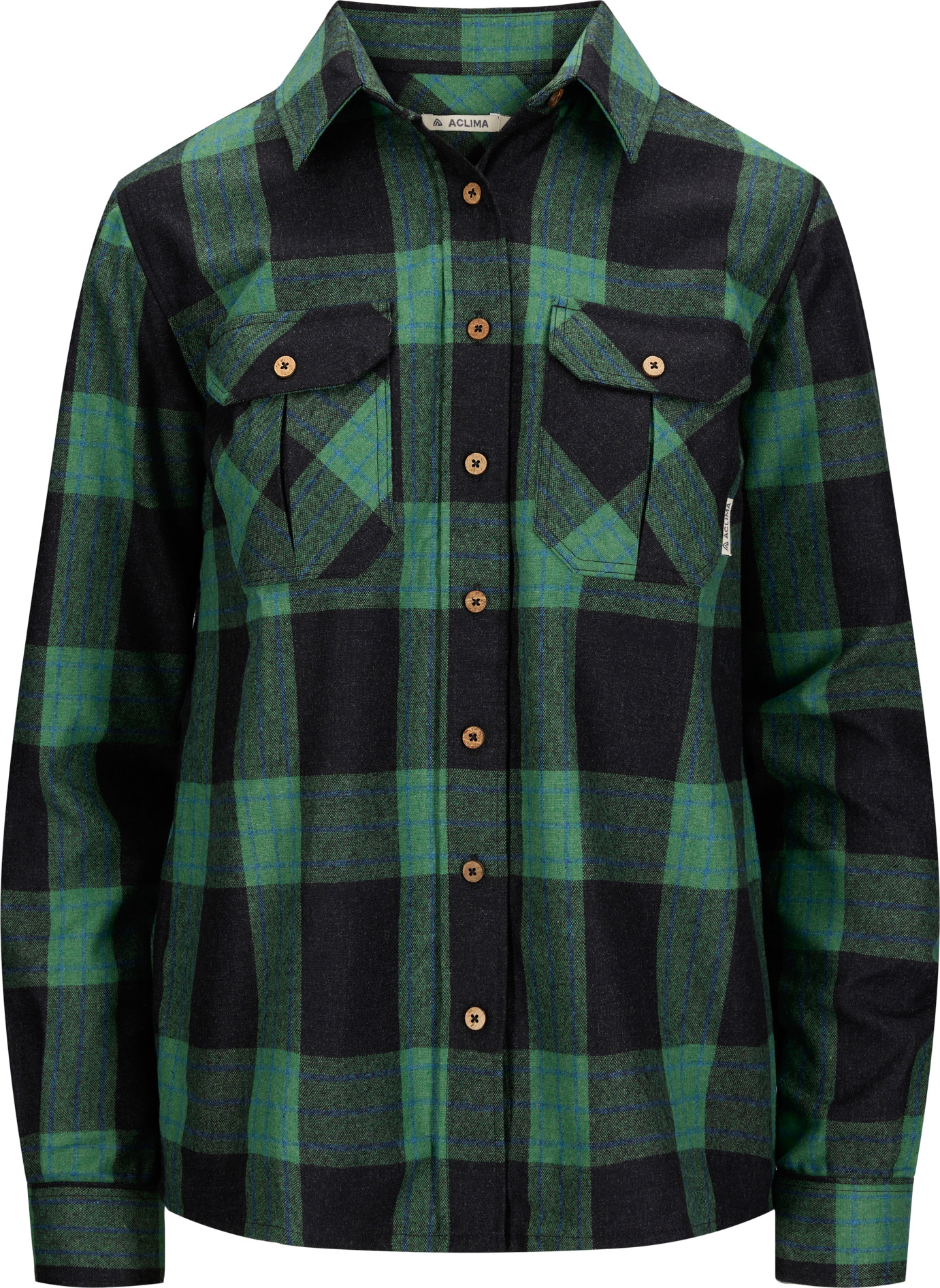 Aclima Women’s ReBorn Woolshirt Check Dark Grey/Green