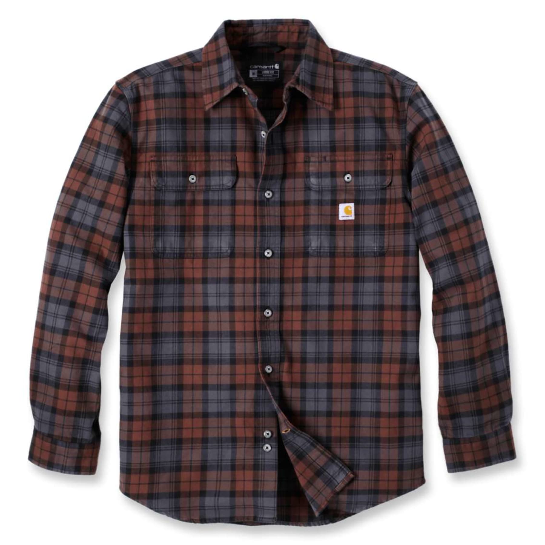 Carhartt Men’s Flannel L/S Plaid Shirt Mocha