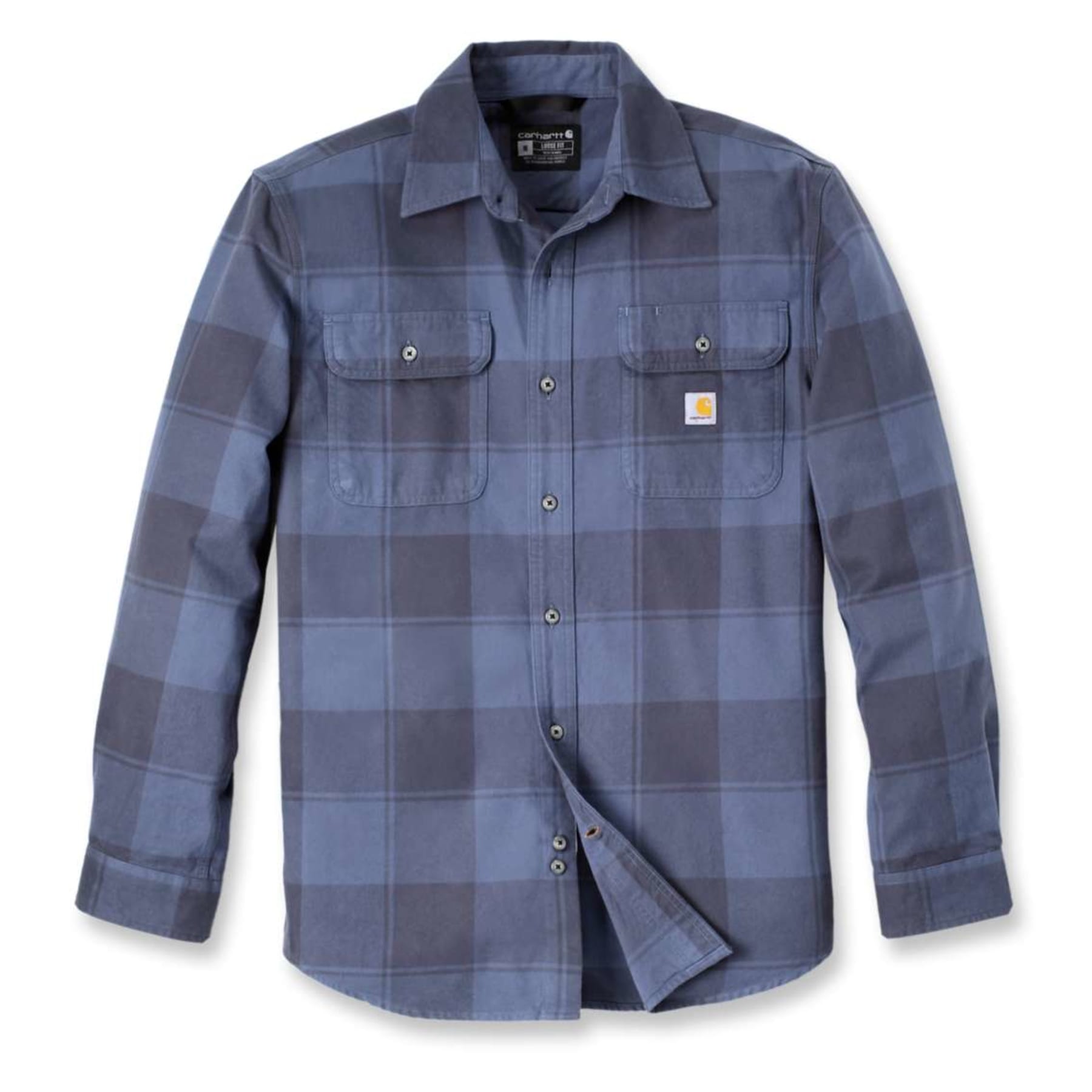 Carhartt Men’s Flannel L/S Plaid Shirt Navy