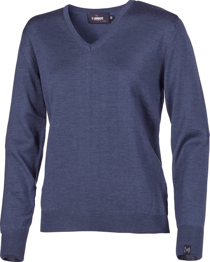 Ivanhoe Women's Merino V-Neck Steel Blue Ivanhoe