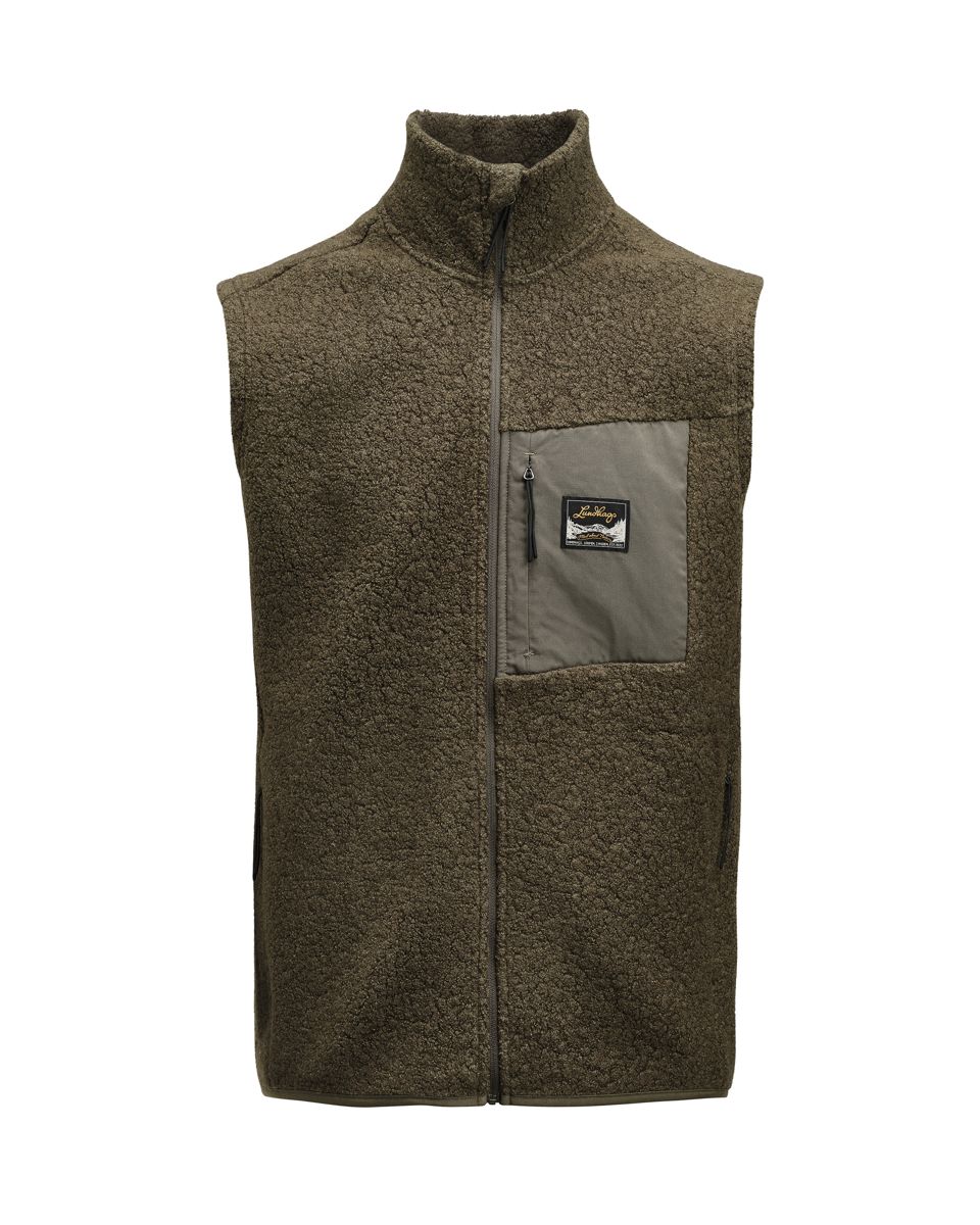 Lundhags Flok Wool Ms Pile Vest Forest Green