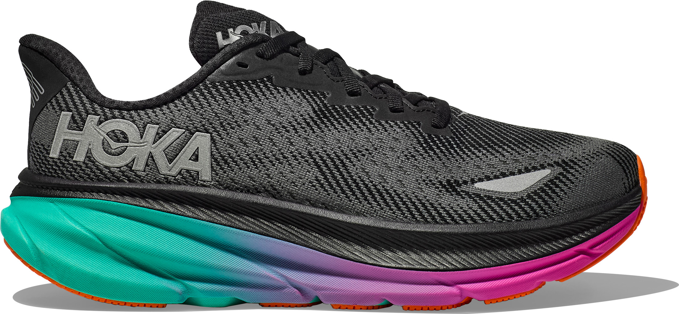 Hoka Men's Clifton 9 GORE-TEX Black/Electric Aqua, 41 1/3