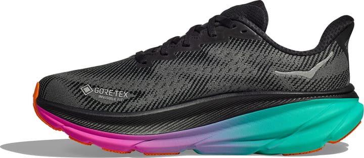 Hoka Women's Clifton 9 GORE-TEX Black / Electric Aqua Hoka