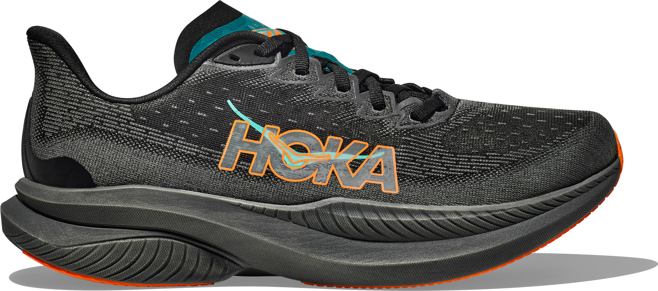 Hoka Men’s Mach 6 Black / Electric Tangerine