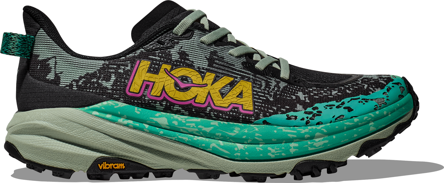 Hoka Women's Speedgoat 6 Black/Aloe Vera