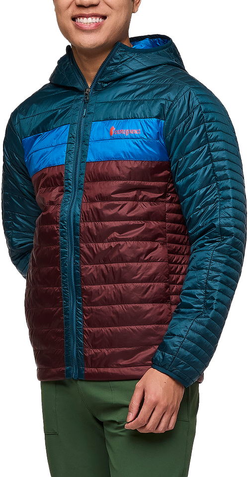 Cotopaxi Men’s Capa Insulated Hooded Jacket Abyss And Chestnut