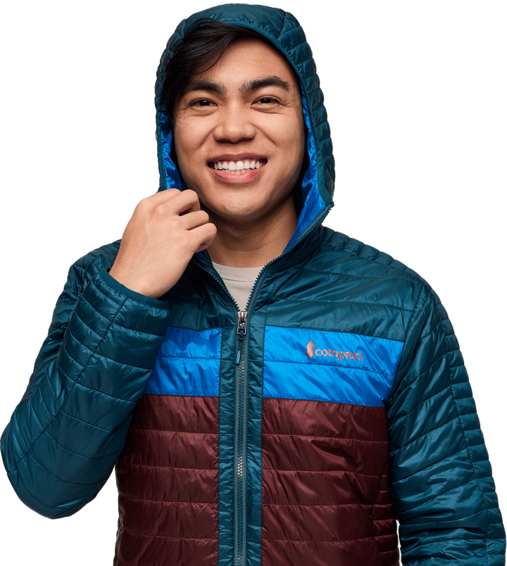 Cotopaxi Men's Capa Insulated Hooded Jacket Abyss And Chestnut Cotopaxi