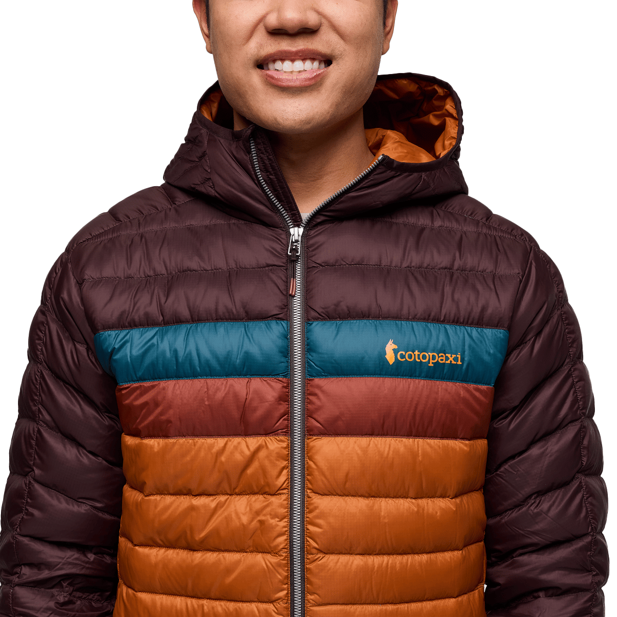 Cotopaxi Men's Fuego Down Hooded Jacket Coffee And Sienna