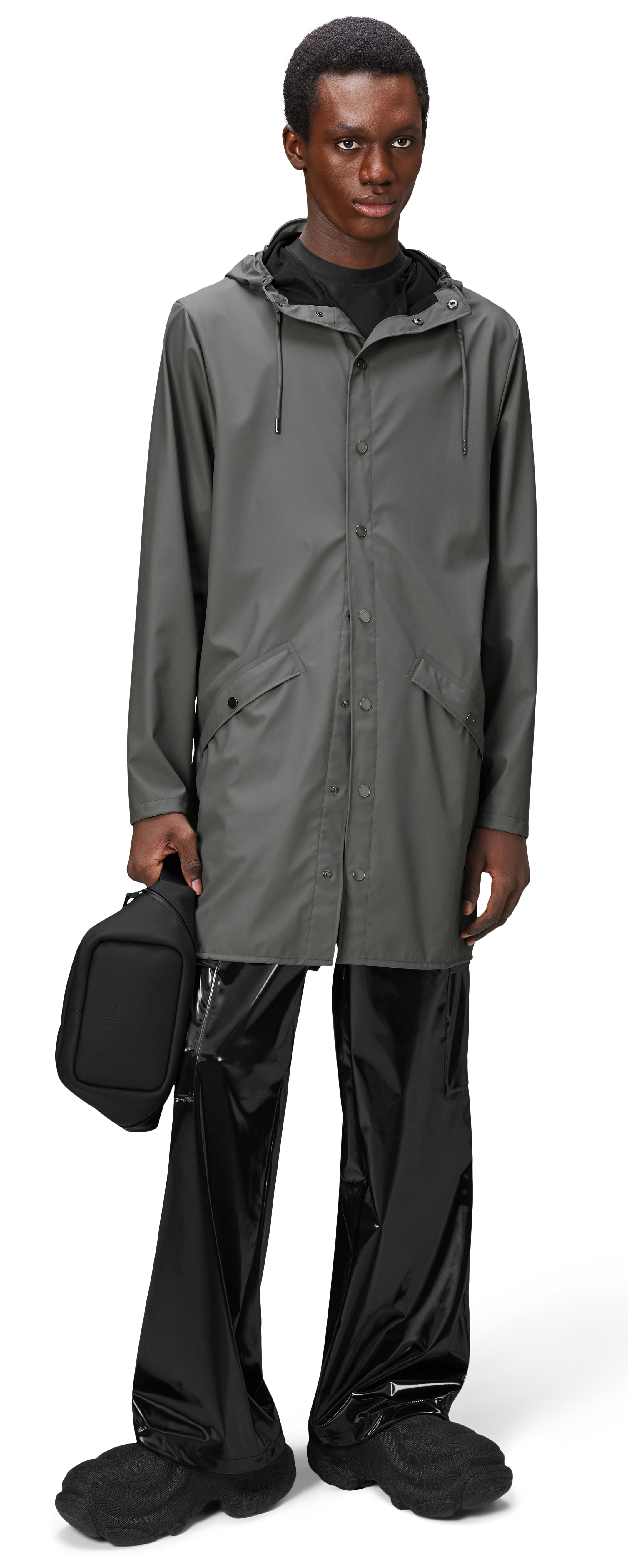 Rains long jacket grey on sale