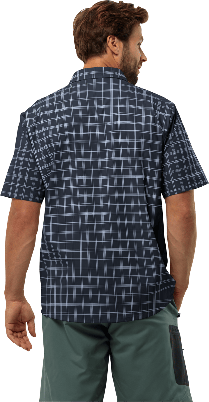 Jack Wolfskin Men's Norbo Short Sleeve Shirt Night Blue Checks Jack Wolfskin