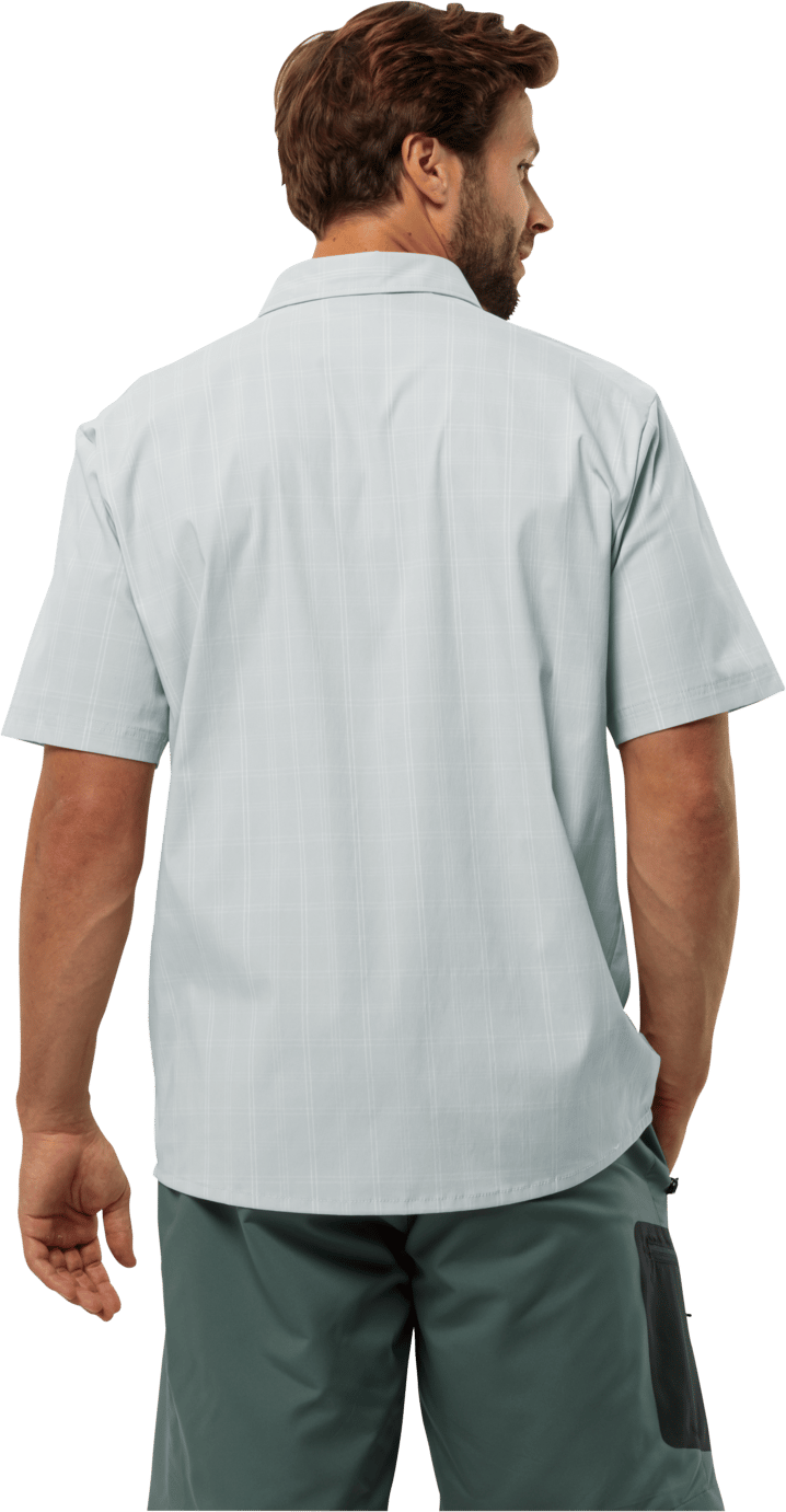 Jack Wolfskin Men's Norbo Short Sleeve Shirt Cool Grey Check Jack Wolfskin