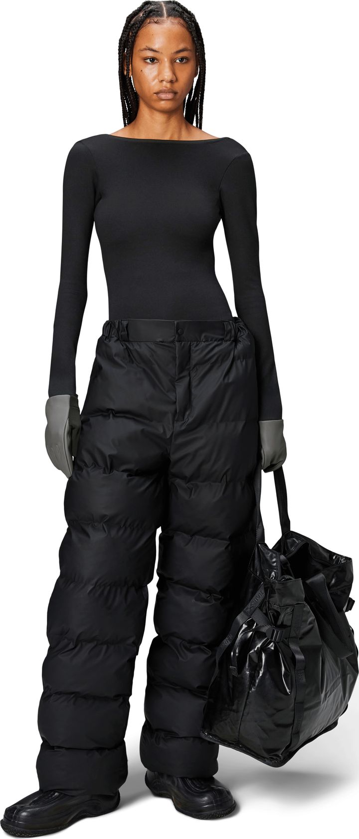 Rains Unisex Alta Puffer Pants Regular W3T3 Black Rains