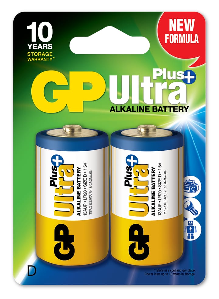 GP Batterier Alkaliska Batterier D / Lr20 2-Pack Nocolour GP Batterier