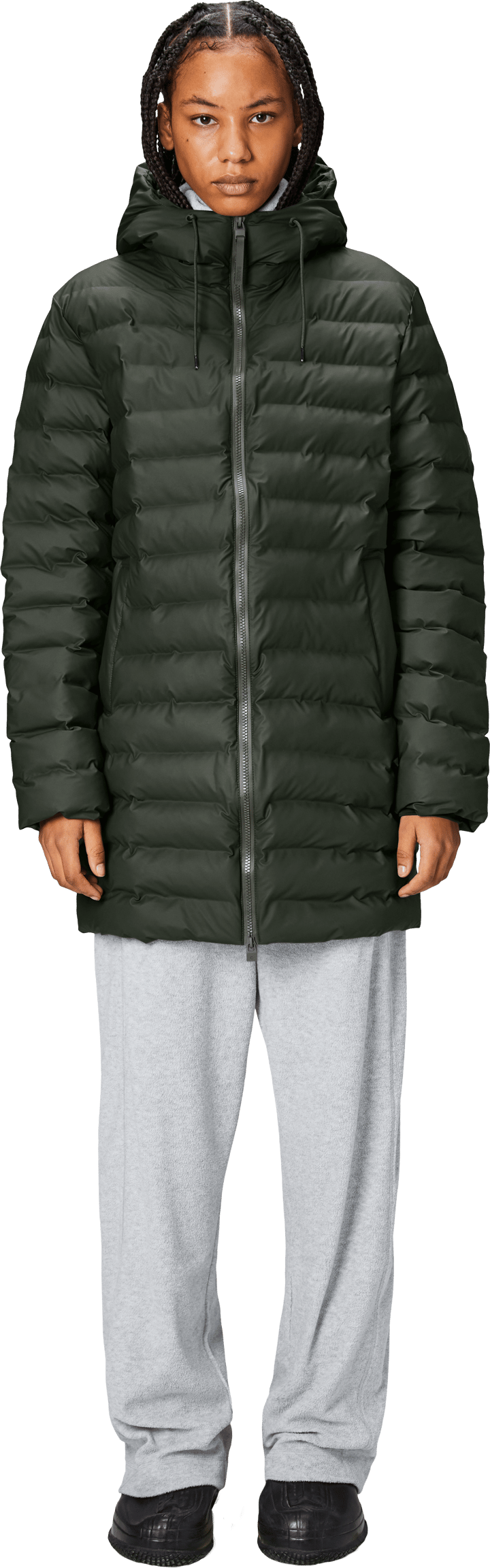 Rains Unisex Lohja Long Puffer Jacket W3T3 Green Rains