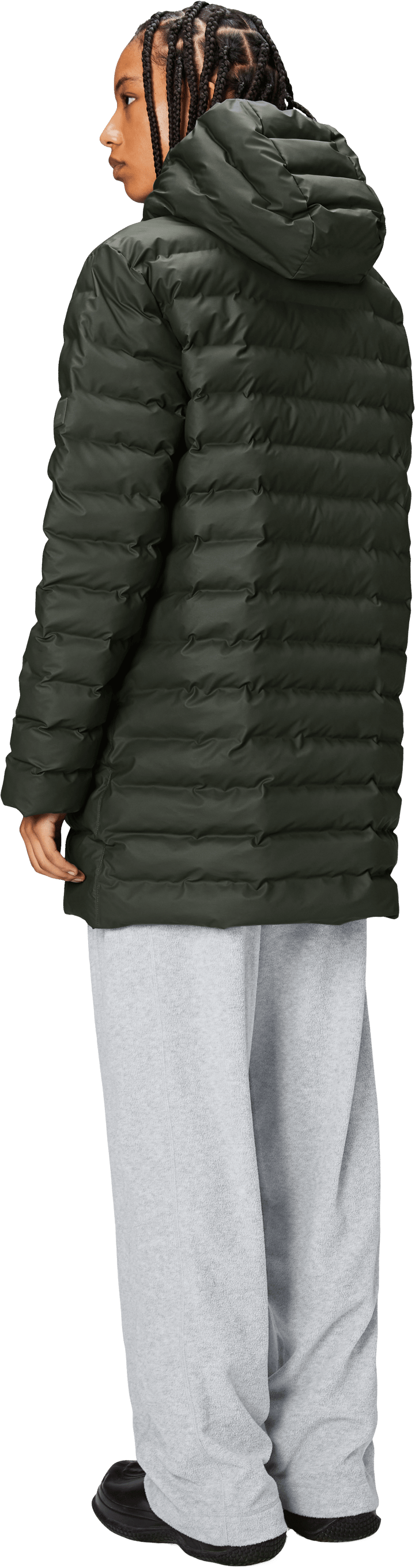 Rains Unisex Lohja Long Puffer Jacket W3T3 Green Rains