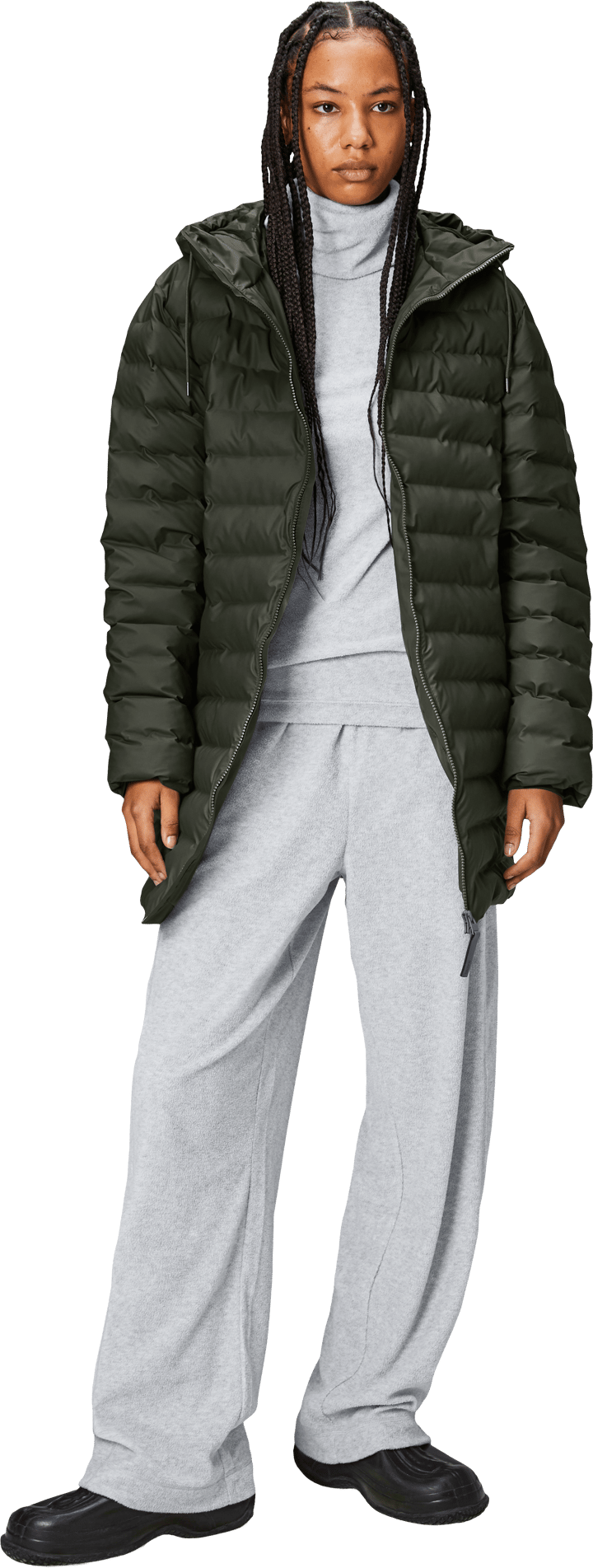 Rains Unisex Lohja Long Puffer Jacket W3T3 Green Rains