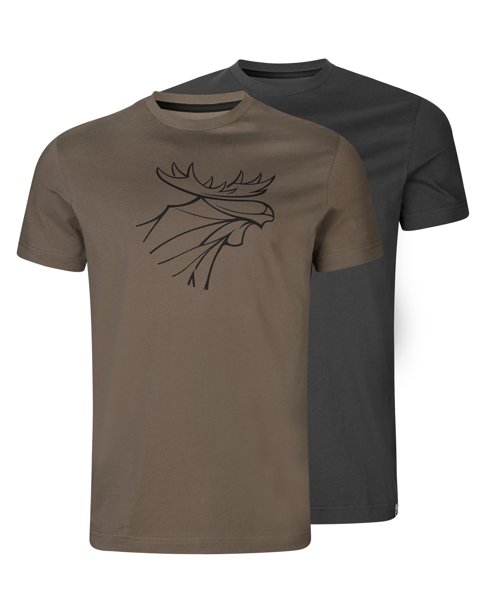 Härkila Men’s Härkila Graphic T-Shirt 2-Pack Brown Granite/Phantom