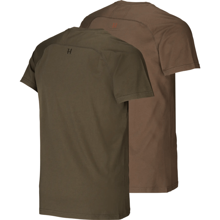 Härkila Men's Härkila Logo T-Shirt 2-Pack Willow Green/Slate Brown Härkila