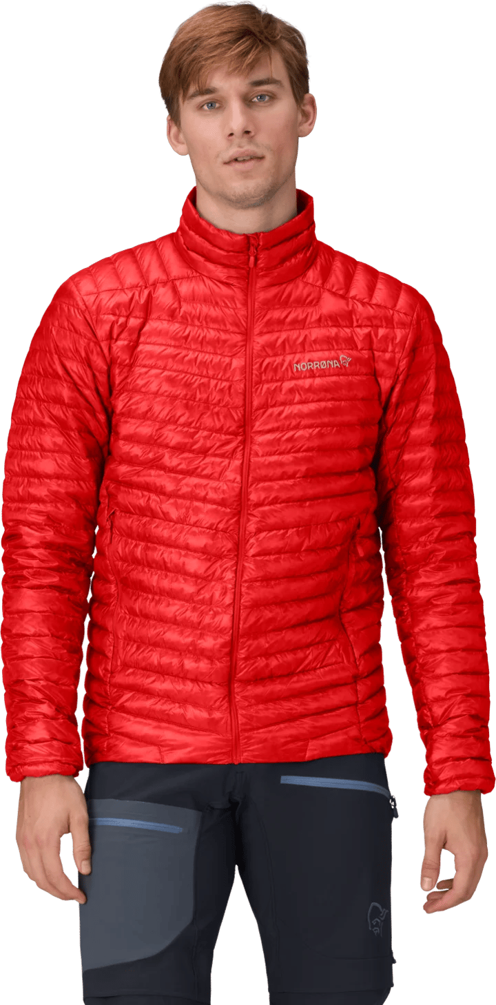 Norrøna Men's Trollveggen Superlight Down Jacket Arednalin Red Norrøna