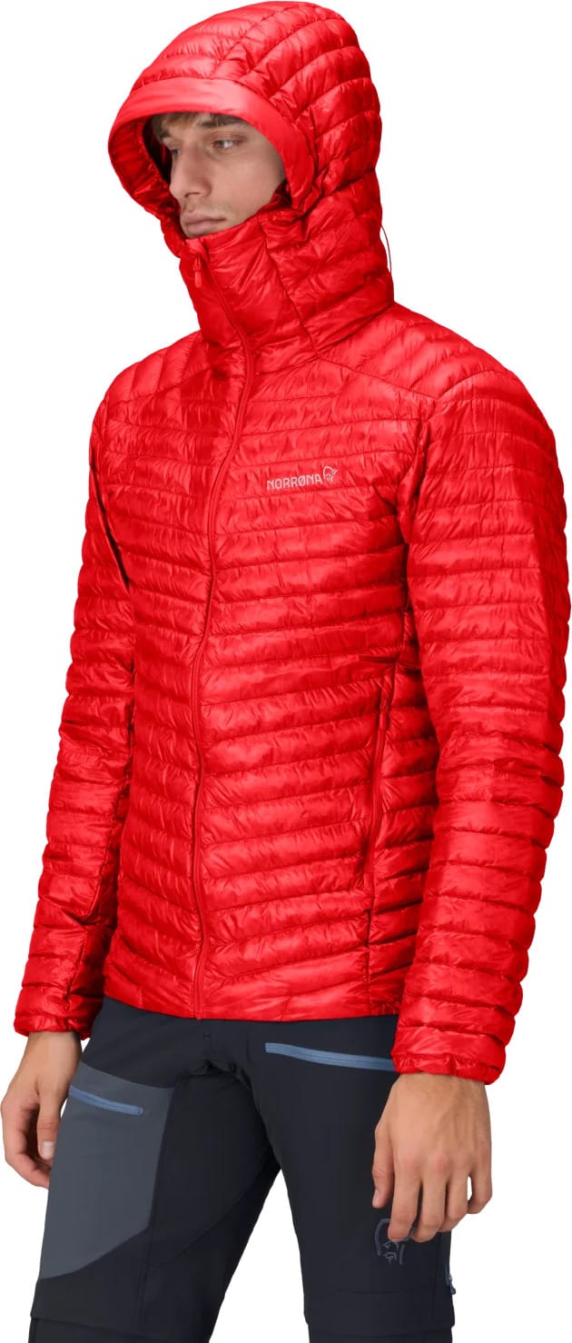 Norrøna Men's Trollveggen Superlight Down Hood Arednalin Red Norrøna