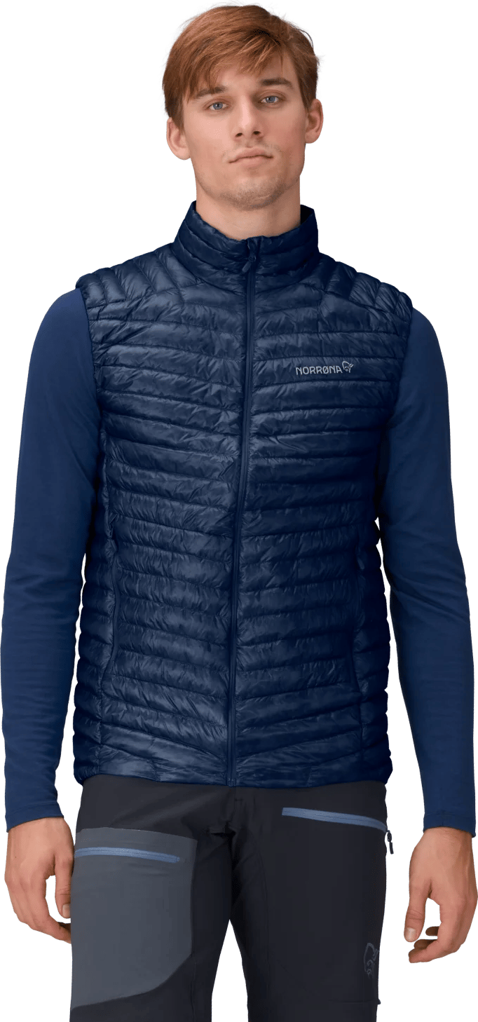 Norrøna Men's Trollveggen Superlight Down Vest Indigo Night Blue Norrøna