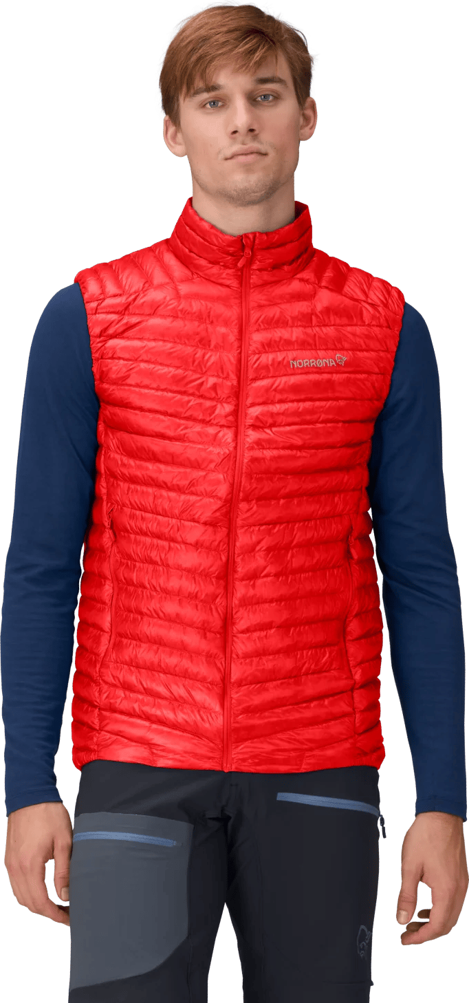 Norrøna Men's Trollveggen Superlight Down Vest Arednalin Red Norrøna