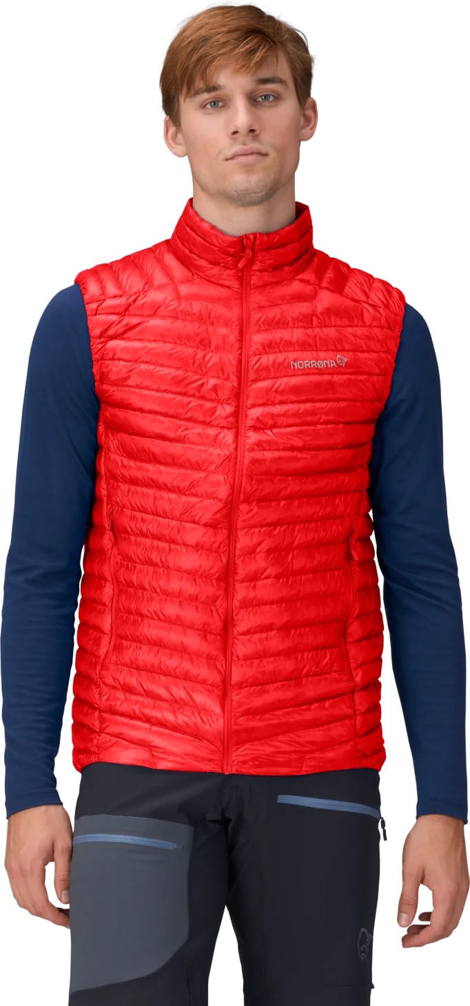 Norrøna Men's Trollveggen Superlight Down Vest Arednalin Red Norrøna