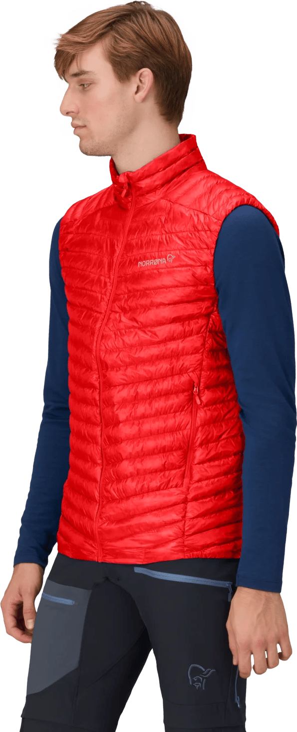 Norrøna Men's Trollveggen Superlight Down Vest Arednalin Red Norrøna