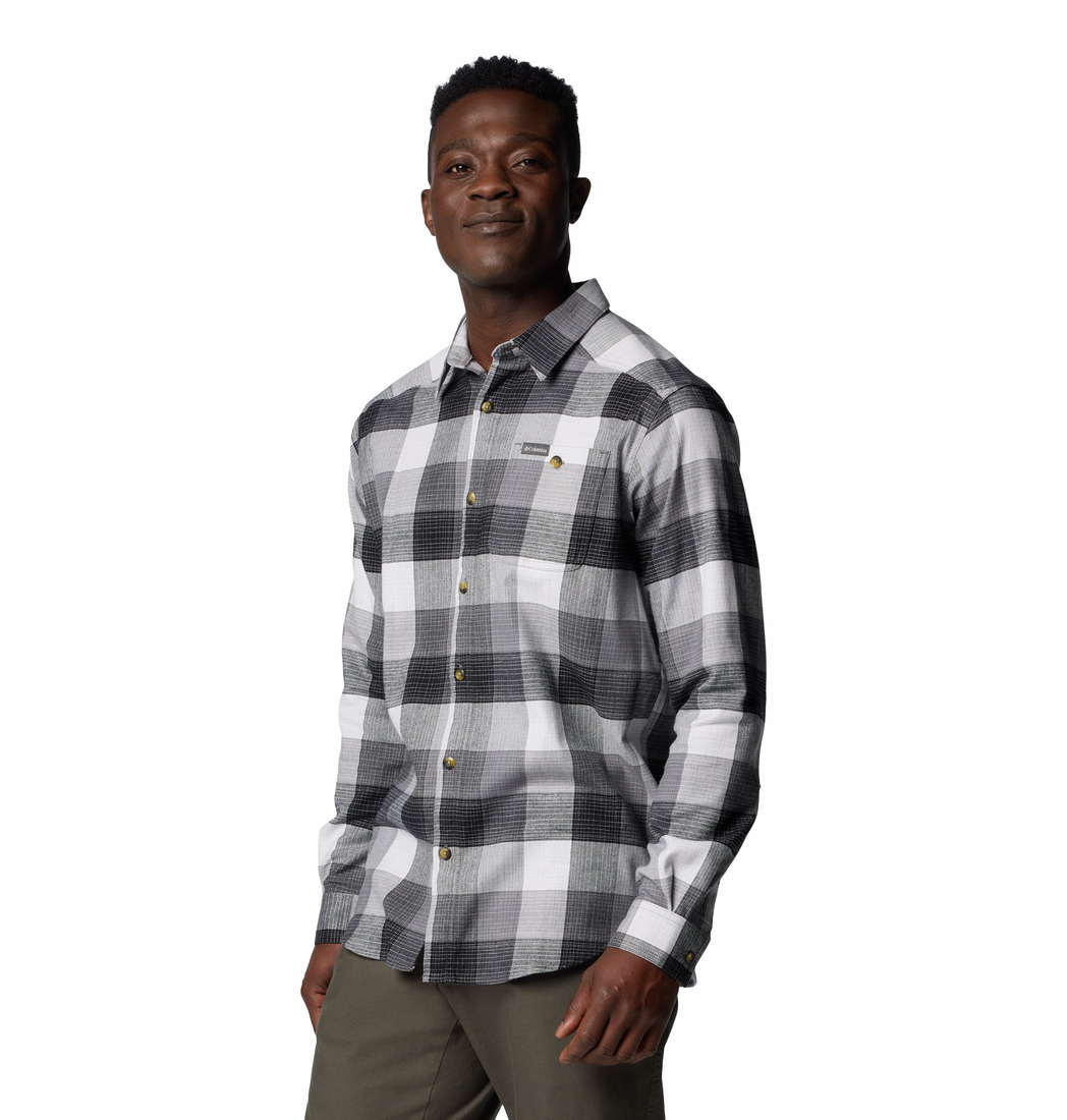 Columbia Men’s Cornell Woods Flannel Long Sleeve Shirt Black/grey Classic Multi Tartan