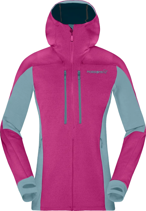 Norrøna Women’s Trollveggen Powerstretch Pro Zip Hood Festival Fuchsia