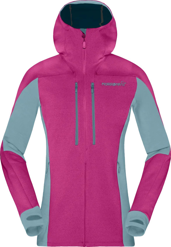 Norrøna Women’s Trollveggen Powerstretch Pro Zip Hood Festival Fuchsia