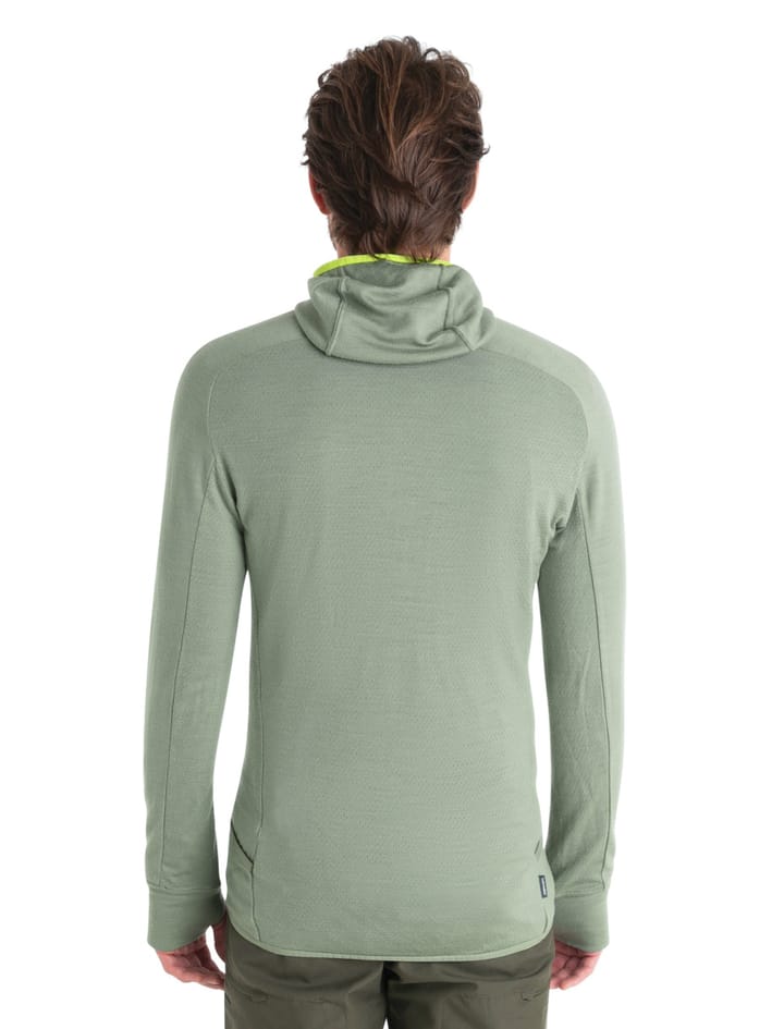 Icebreaker Men's Zoneknit Long Sleeve Zip Hoodie Lichen/Hyper Icebreaker