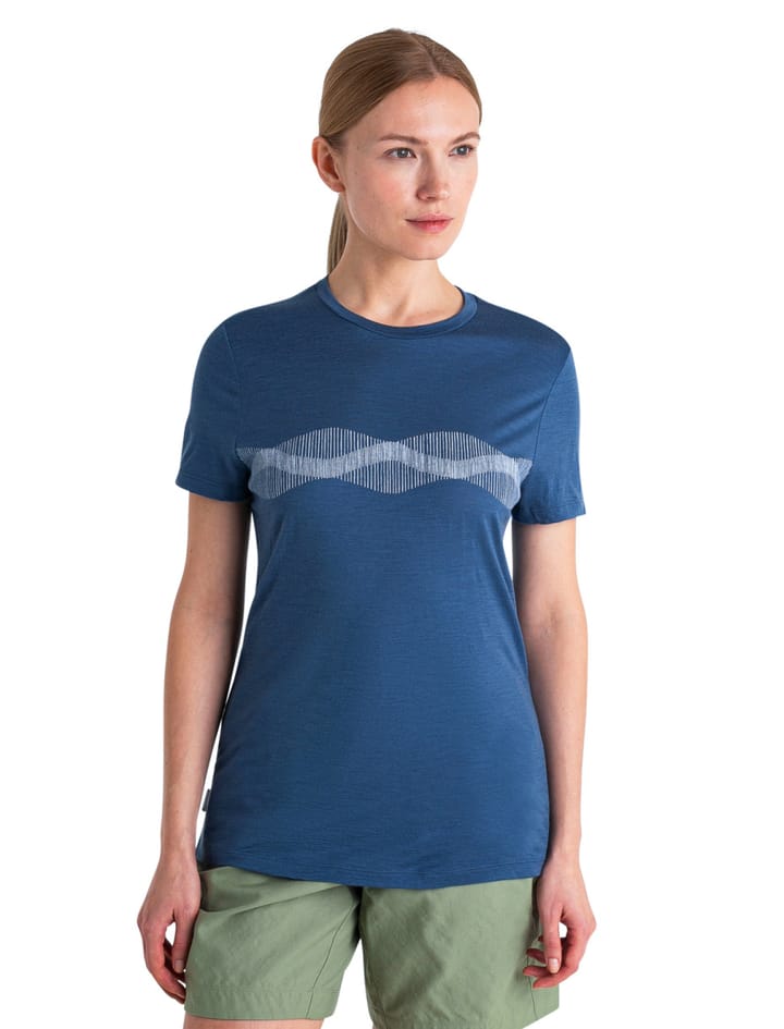 Icebreaker Women's Merino 150 Tech Lite III Short Sleeve Tee Mountain Lines Dawn Icebreaker