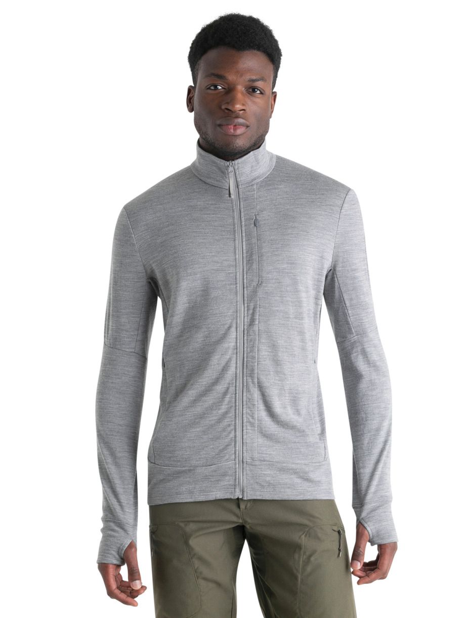 Icebreaker Men's Merino 260 Quantum IV Long Sleeve Zip Metro Heather