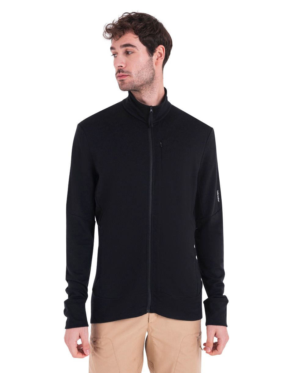 Icebreaker Men's Merino 260 Quantum IV Long Sleeve Zip Black