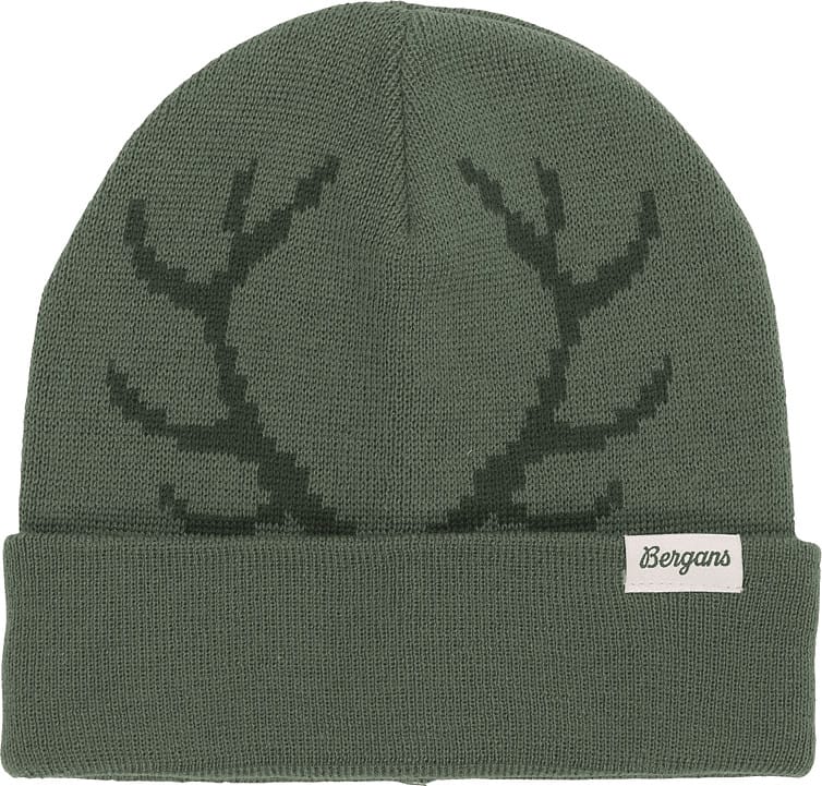 Bergans Kids' Antlers Beanie Dark Jade Green/Duke Green