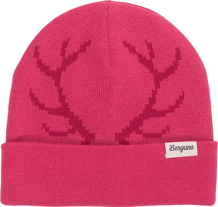 Bergans Kids' Antlers Beanie Raspberry Pink/Raspberry Red Bergans