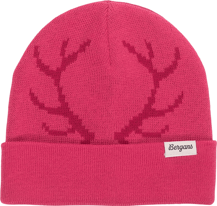 Bergans Kids’ Antlers Beanie Raspberry Pink/Raspberry Red