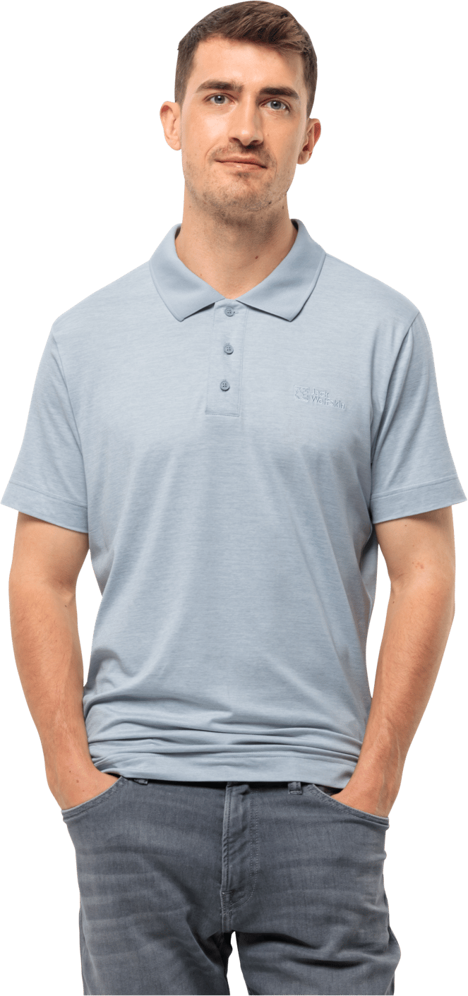 Jack Wolfskin Men's Travel Polo Soft Blue Jack Wolfskin