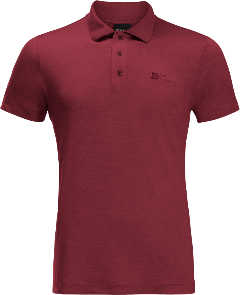 Jack Wolfskin Men's Travel Polo Deep Ruby