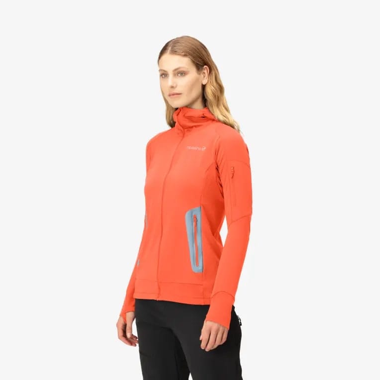 Norrøna Women's Falketind Power Grid Hood Orange Alert