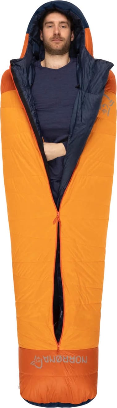 Norrøna Men's Falketind Down 0C Sleeping Bag 185 Orange Popsicle Norrøna