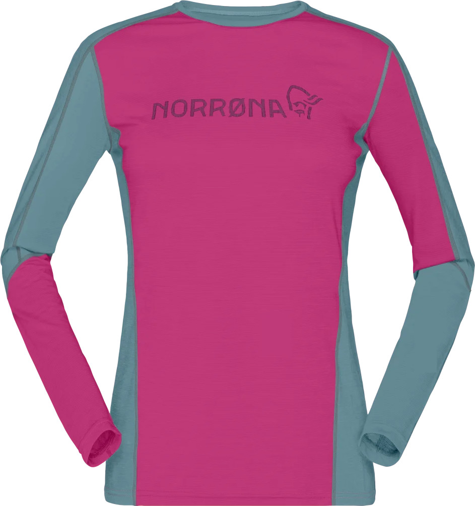 Norrøna Women’s Falketind Equaliser Merino Round Neck Festival Fuchsia