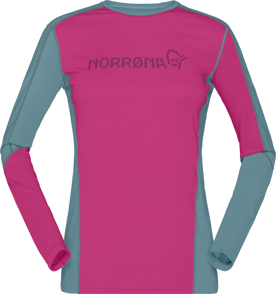 Norrøna Women’s Falketind Equaliser Merino Round Neck Festival Fuchsia