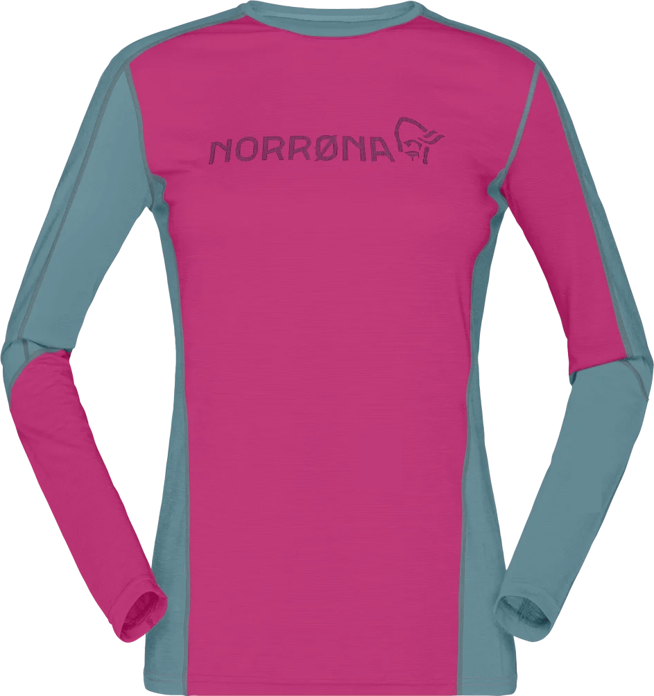 Norrøna Women's Falketind Equaliser Merino Round Neck Festival Fuchsia